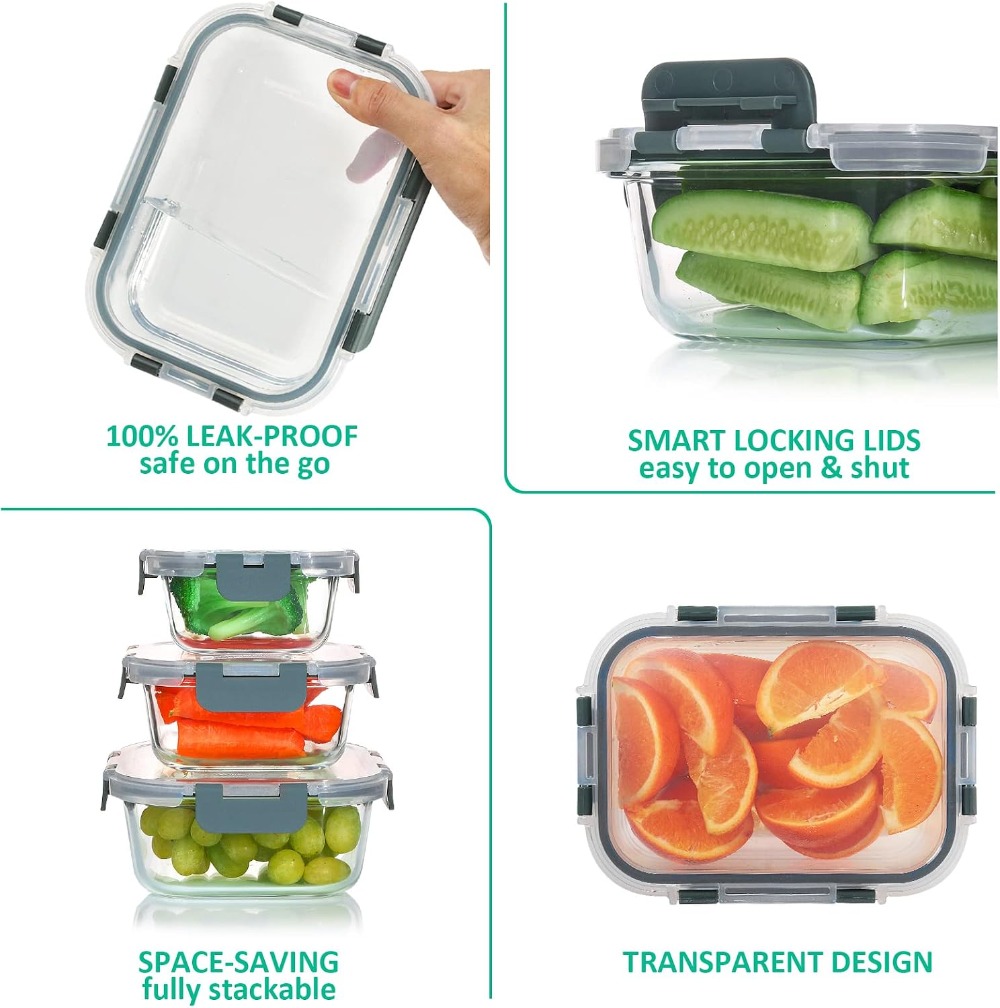24-Piece Glass Food Storage Co - Food Storage Set Glass recensione e prezzo