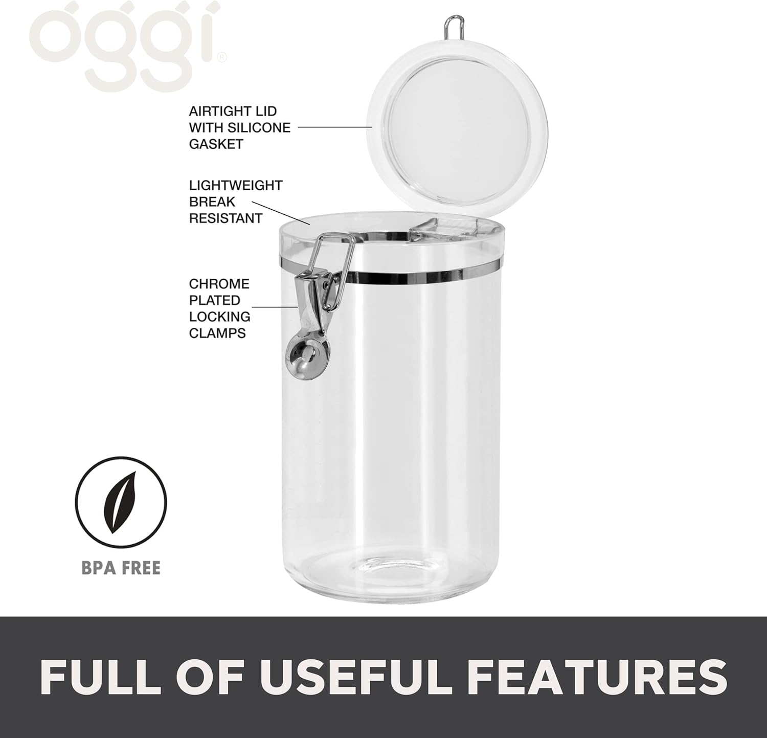 Large Clear Canister with Airt - Food Storage Pantry recensione e prezzo