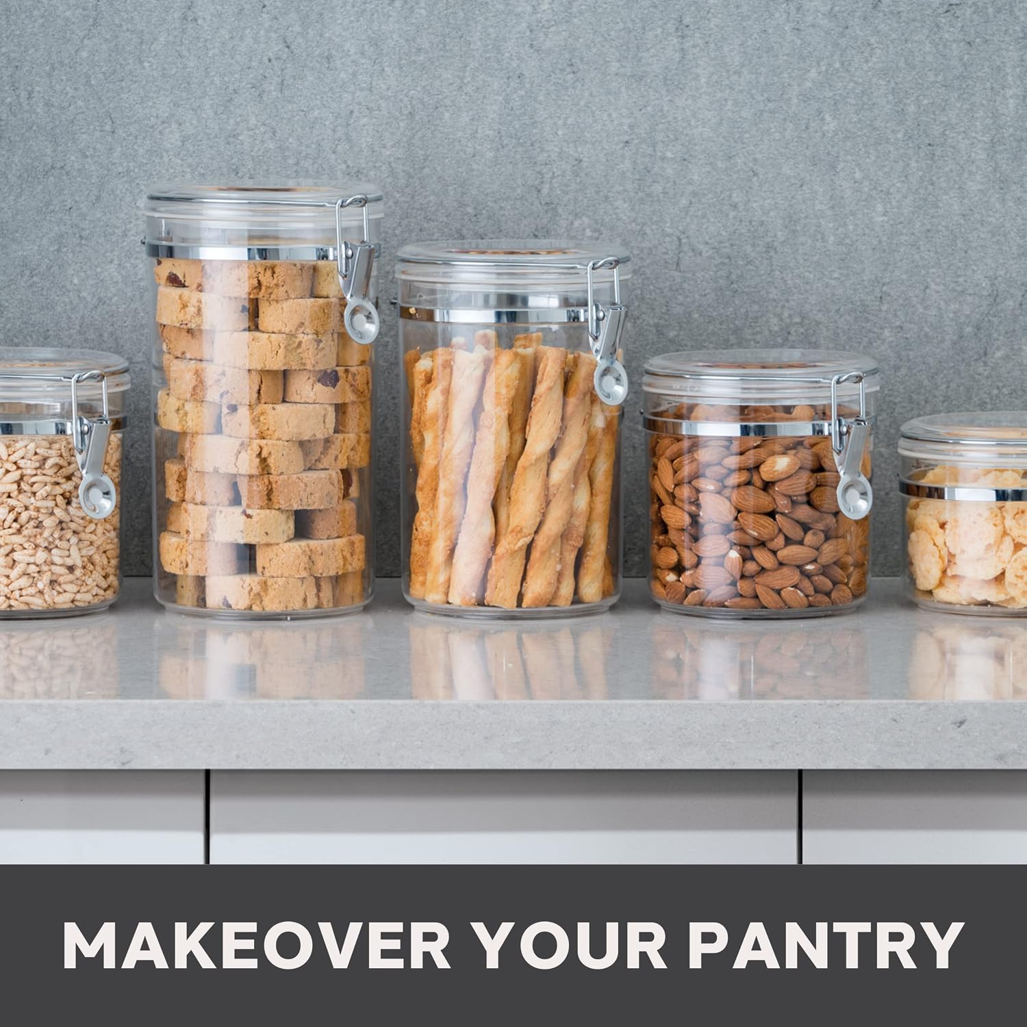 Large Clear Canister with Airt - Food Storage Pantry recensione e prezzo