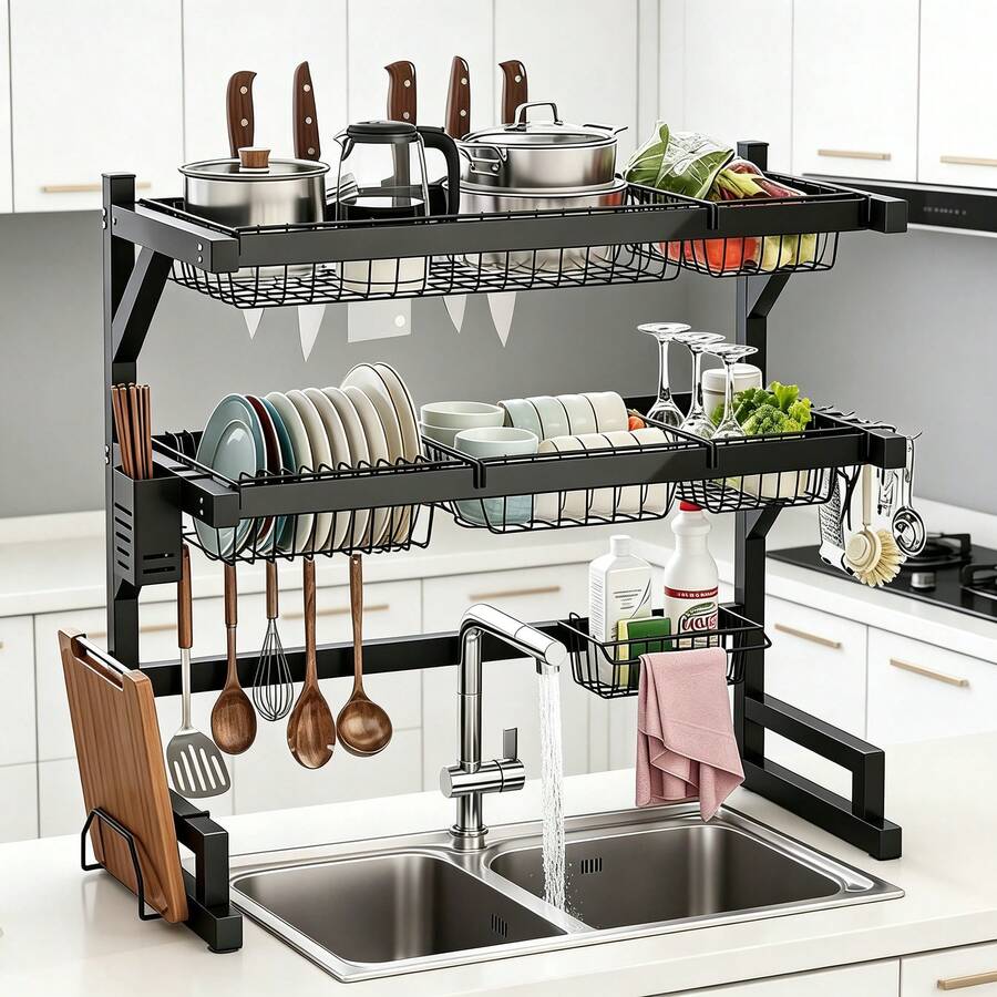 2-Tier Kitchen Over Sink Dish  - Food Storage Small recensione e prezzo