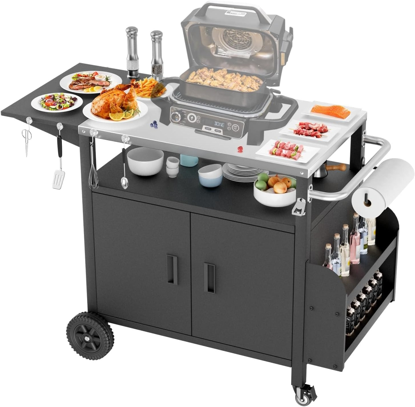XL Wheeled Outdoor Grill Stati - Food Storage In Cabinets recensione e prezzo