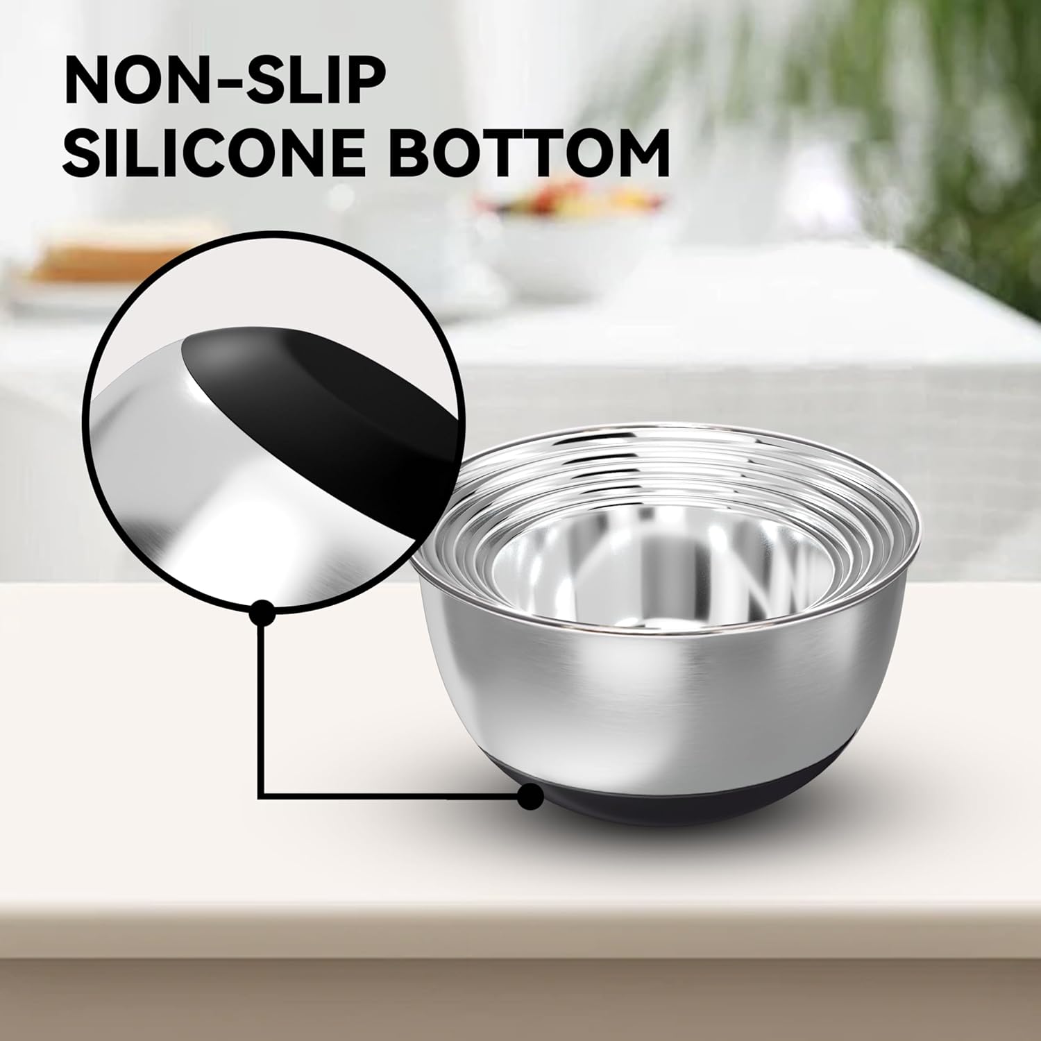 Stainless Steel Mixing Bowls w - Storage Food Prep recensione e prezzo