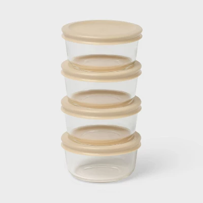 8pc (Set of 4) Round Glass Foo - Food Storage Set Glass recensione e prezzo