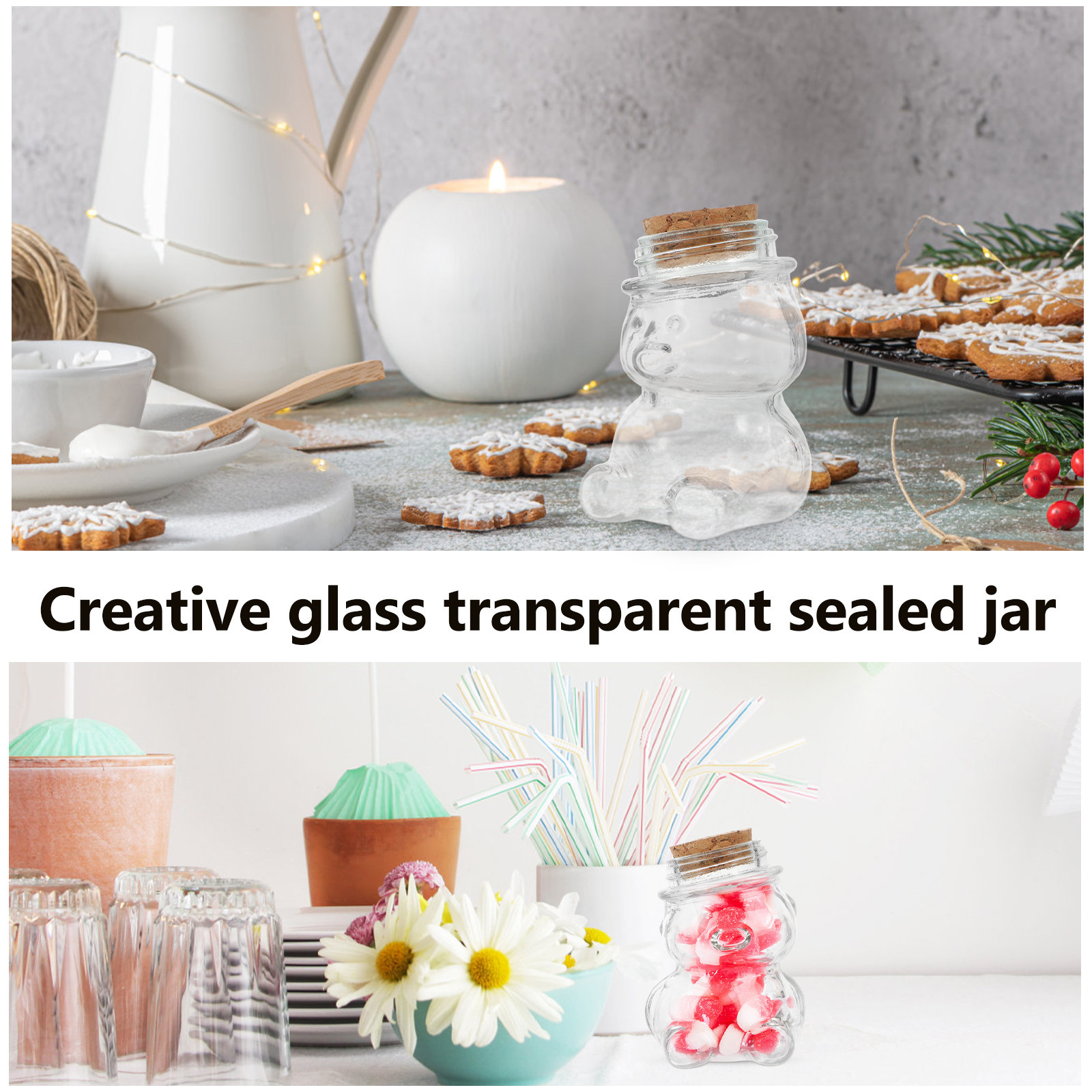 4Pcs Glass Candy Jar Set Trans - Food Storage Set Glass recensione e prezzo