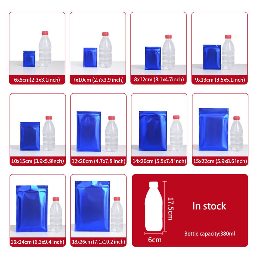 100pcs Matte Blue Foil Zipper  - Food Storage Small recensione e prezzo