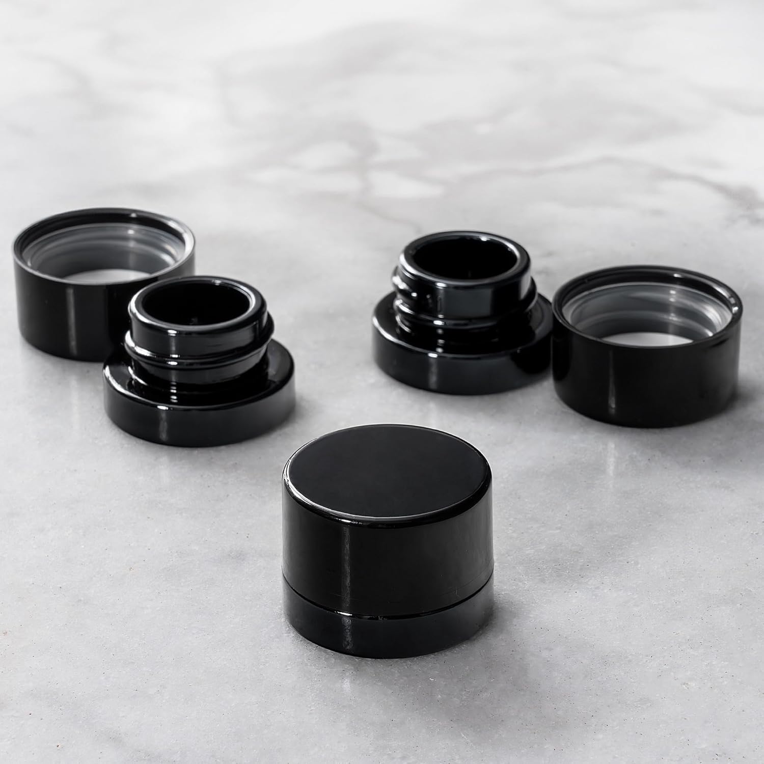 5ml Thick Black Glass Jars wit - Food Storage Set Glass recensione e prezzo