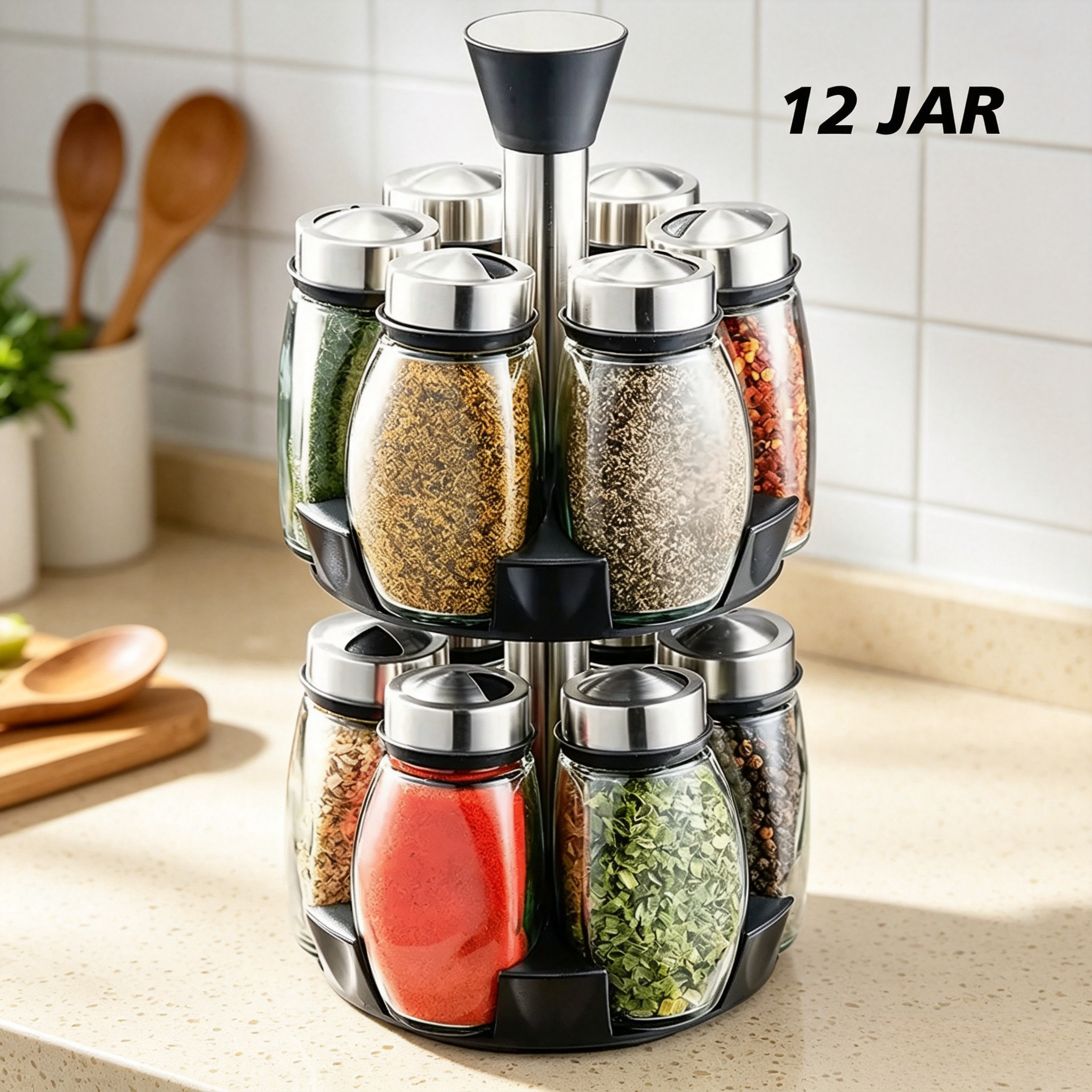 360° Rotating Spice Rack Tower - Food Storage In Cabinets recensione e prezzo