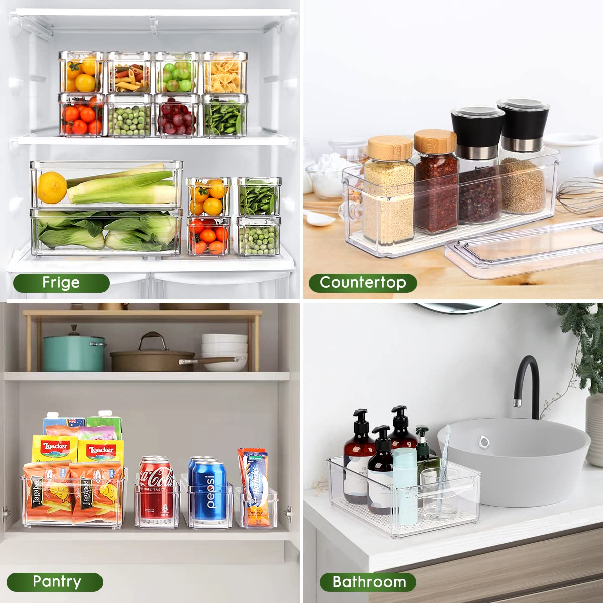 14 Pack Fridge Organizer, Stac - Xmas Food Storage Containers recensione e prezzo