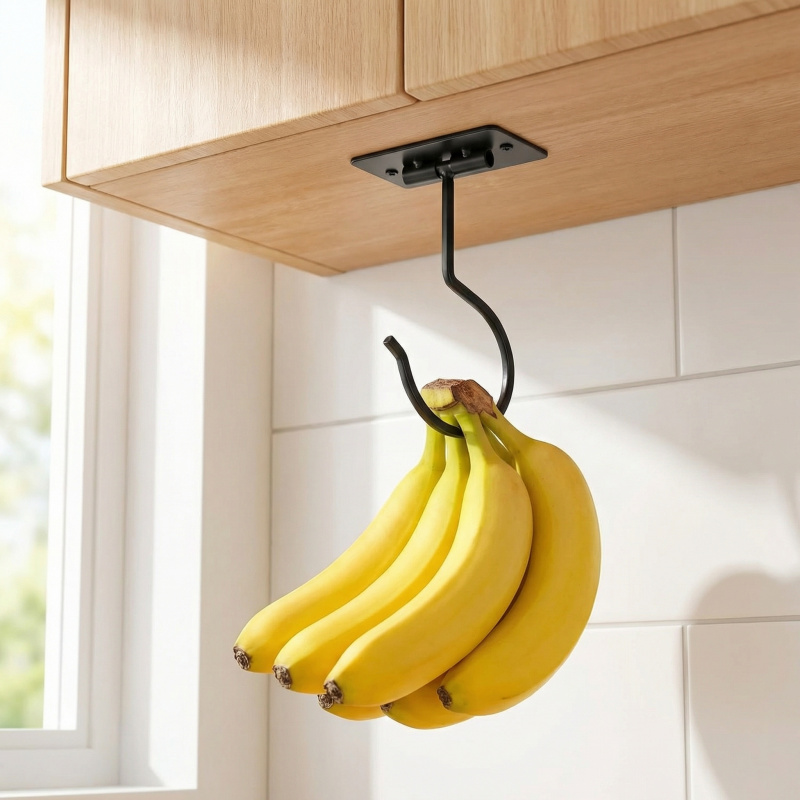 Black Metal Self-Adhesive Bana - Food Storage In Cabinets recensione e prezzo