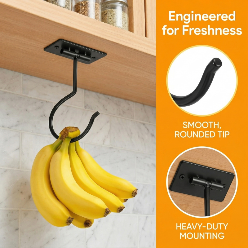 Black Metal Self-Adhesive Bana - Food Storage In Cabinets recensione e prezzo